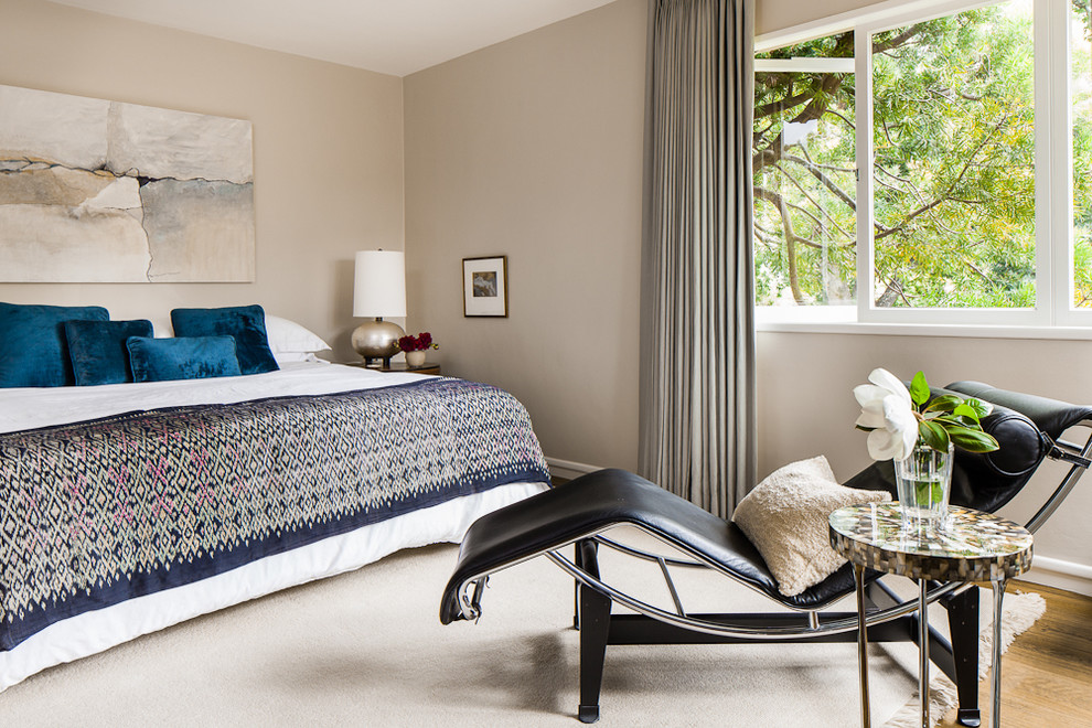 Bedroom Wall Colors Bedroom Contemporary with Chaise Lounge Corbusier Ethnic