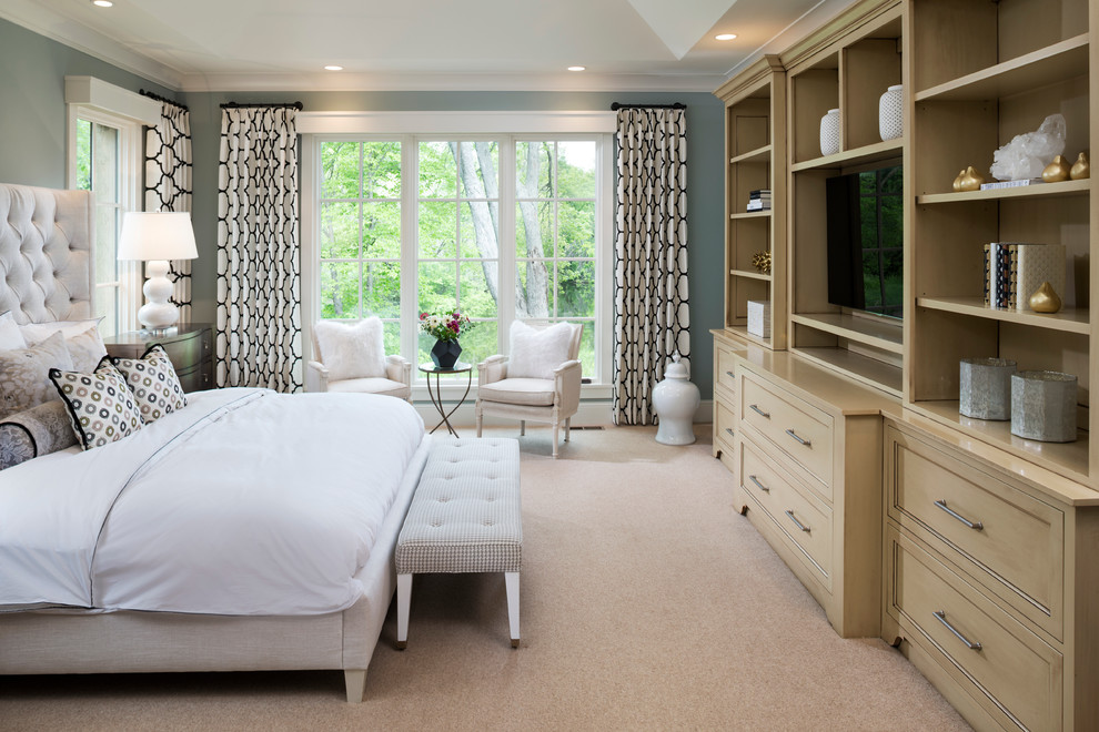 Bedroom Wall Unit Bedroom Traditional with Blue Gray Walls Built