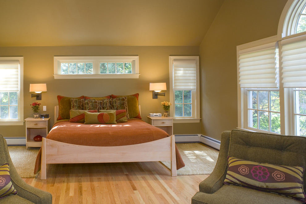 Bedroom Window Ideas Bedroom Contemporary with Baseboards Bed Pillows Bedside