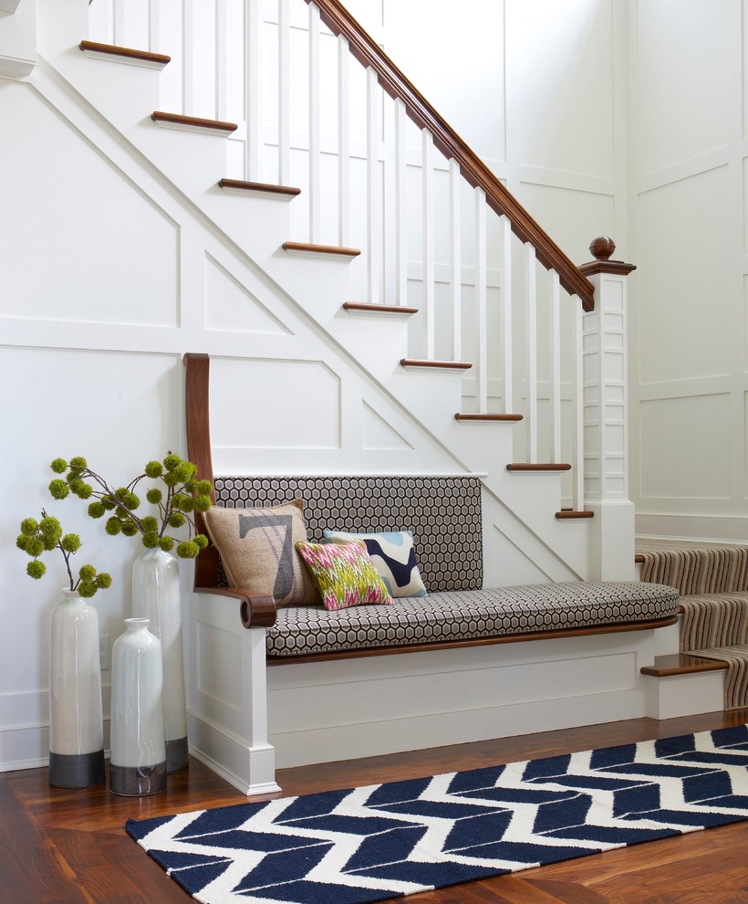 Bench for Foyer Entry Beach with Bench Blue and White