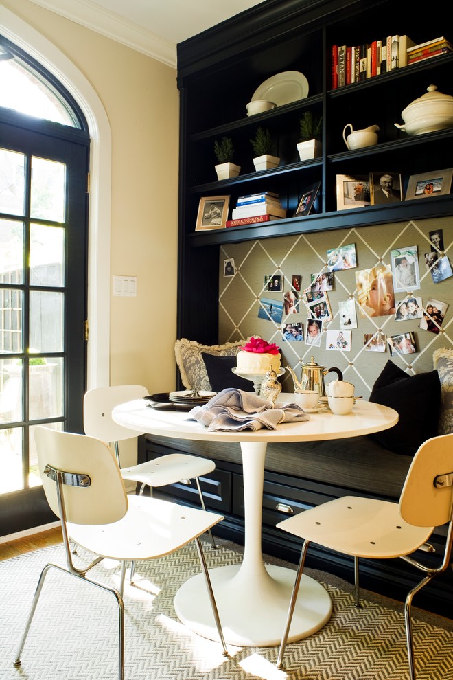 Bench Seating for Kitchen Kitchen Transitional with Arched Transom Window Bench