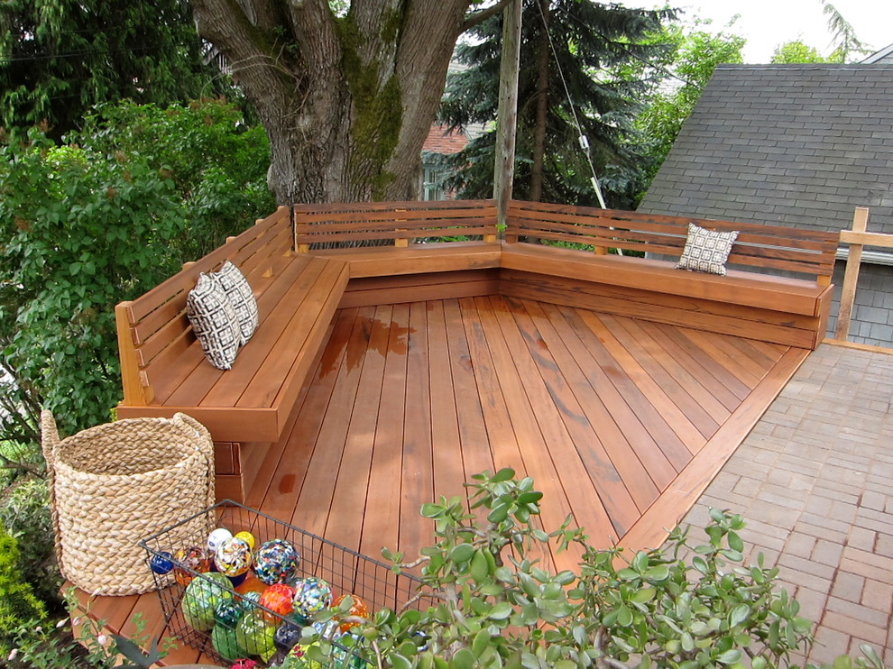 Benches with Backs Deck Traditional with Basket Bench Built in Bench