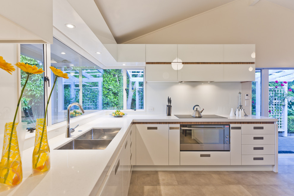 Best Material for Kitchen Sink Kitchen Contemporary with Ceiling Lighting Corner Windows