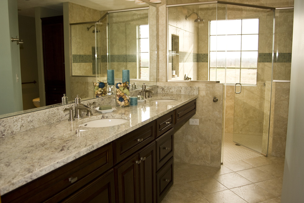 Bianco Romano Granite Countertops Bathroom Contemporary with Accent Accessible Ada Ashfield