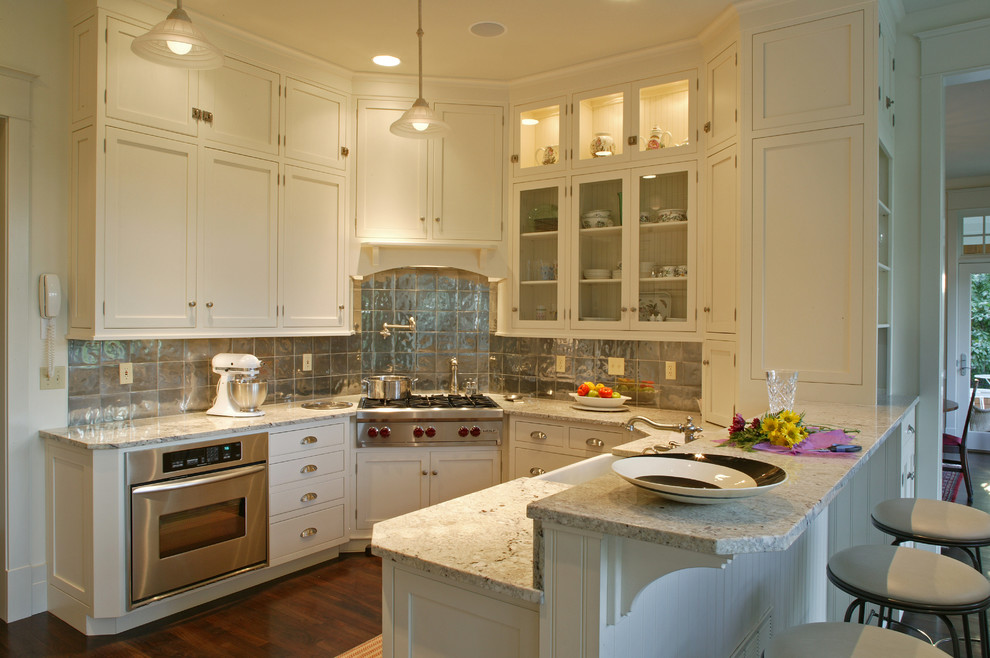 Bianco Romano Granite Countertops Kitchen Traditional with Counter Stools Frame And