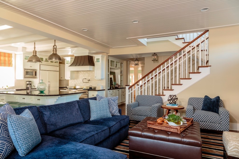 Big Comfy Sectionals Living Room Beach with Beige Cabinets Beige Ceiling