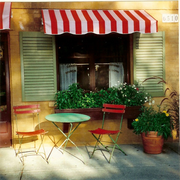 Bistro Table and Chairs Porch Mediterranean with Bistro Brick California Flower