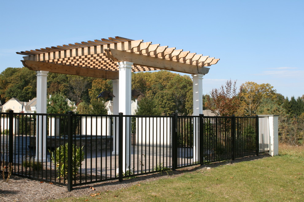 Black Aluminum Fence Patio Modern with Black Aluminum Fence Painted