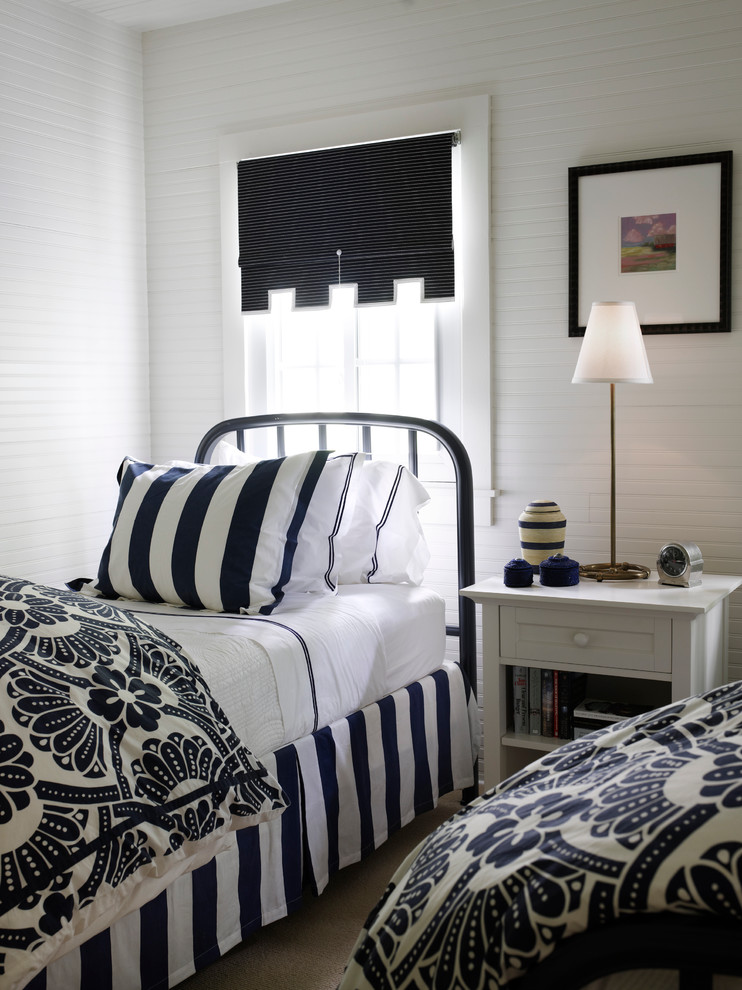Black and White Bedspreads Bedroom Beach with Beadboard Blue and White