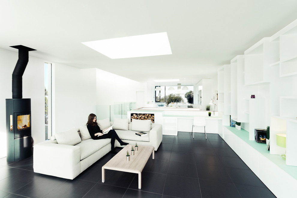 Black and White Floor Tile Patterns Living Room Contemporary with Airy Black Floor Black