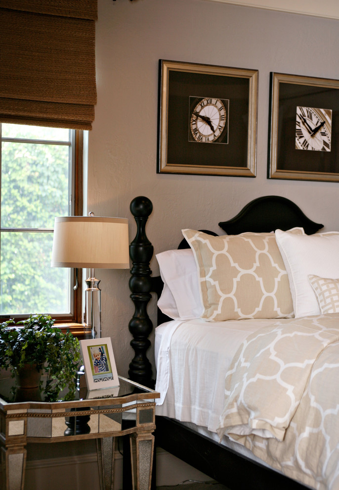 Black Bed Frame Bedroom Contemporary with Bedside Table Decorative Pillows