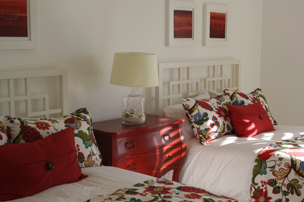 Black Bombay Chest Bedroom Tropical with Bed Pillows Bedside Table