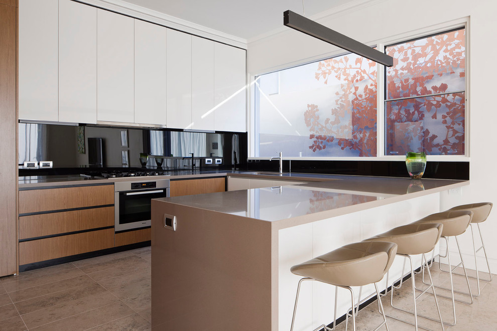Black Glass Backsplash Kitchen Modern with Black Glass Backsplash Clean