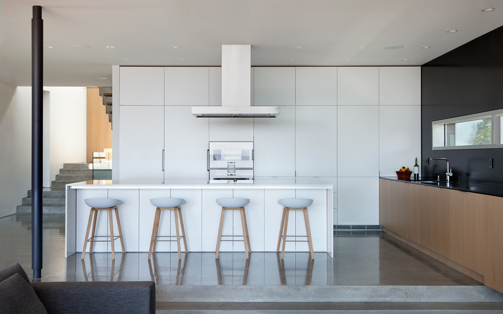 Black Honed Granite Kitchen Modern with Black Countertop Edge Pulls