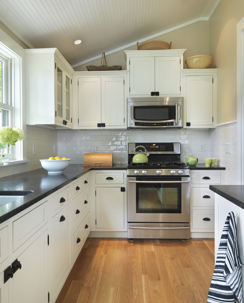 Black Honed Granite Kitchen Traditional with Cottage Dark Countertop Modern