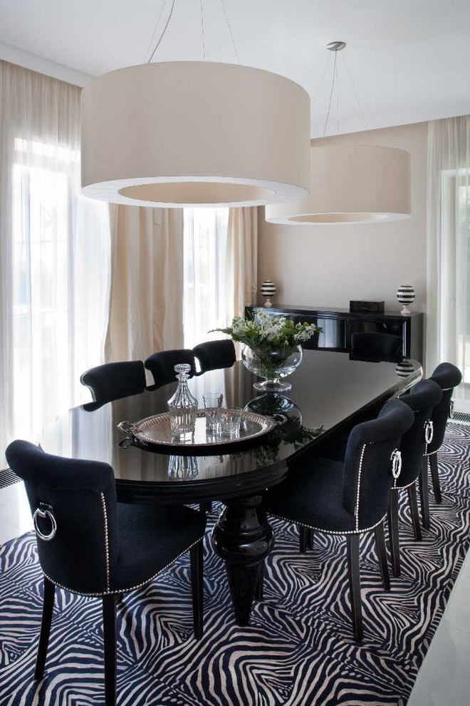 Black Lacquer Table Dining Room Modern with Area Rug Console Table