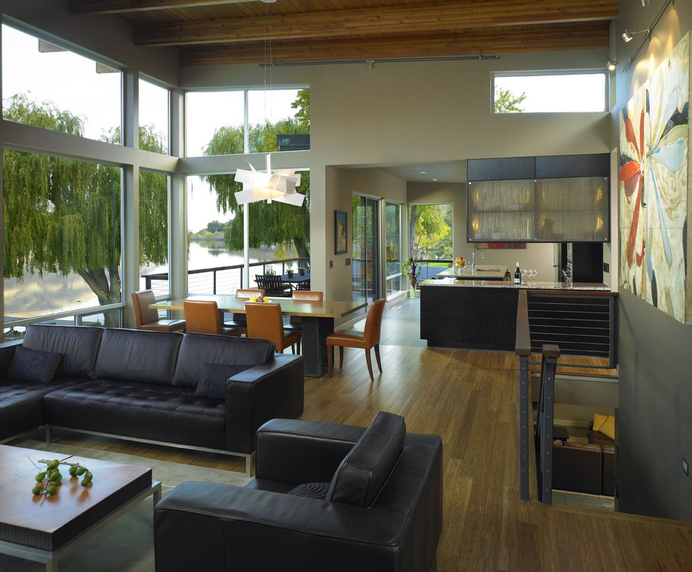 Black Leather Sofa Living Room Contemporary with Artwork Black Leather Sofa