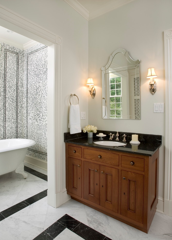Black Marble Floor Bathroom Traditional with 58 Mixture of Bardiglio