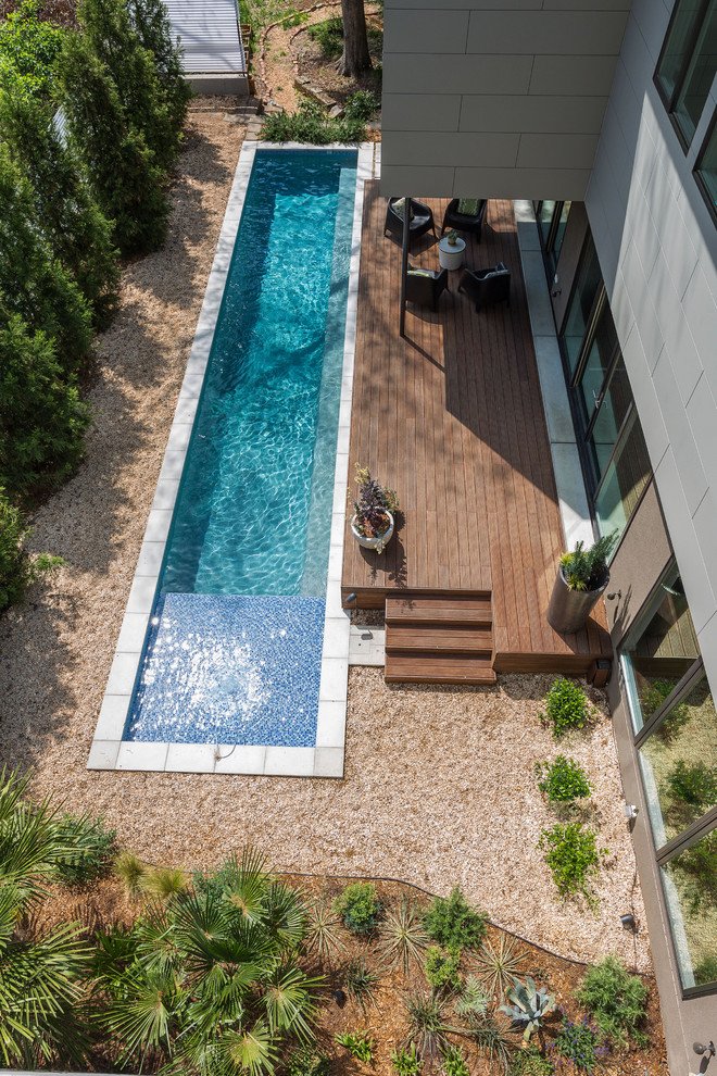 Black Pool Liner Pool Contemporary with Concrete Pool Deck Covered