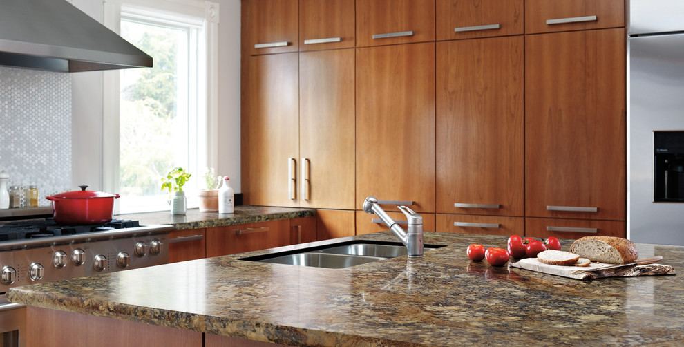 Black Tile Backsplash Kitchen Modern with None 