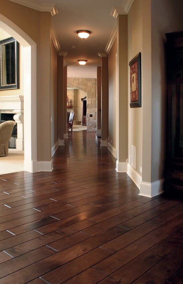 Black Walnut Flooring Hall Traditional with American Walnut Custom Custom