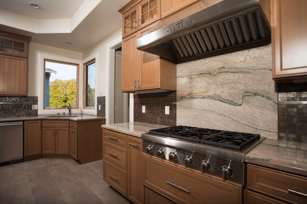 Blown Glass Chandelier Kitchen Contemporary with Backsplash Granite Range Remodel