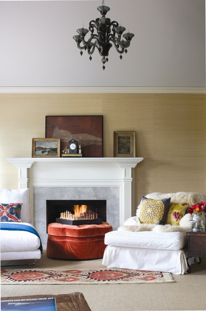 Blown Glass Chandelier Living Room Traditional with None 