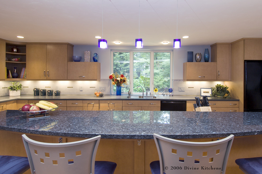 Blue Granite Countertops Kitchen Contemporary with None 