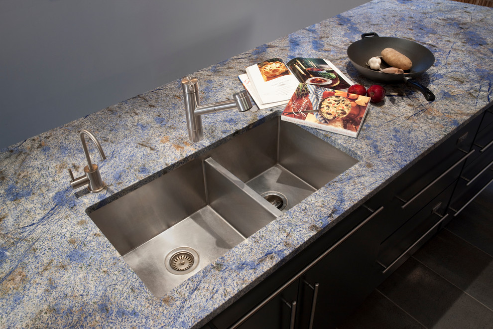 Blue Kitchen Countertops Spaces Contemporary with Blue Counters Blue Countertops