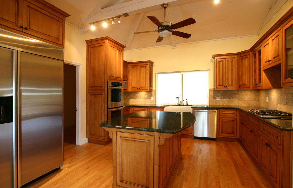 Blue Marble Countertops Kitchen Traditional with Brown Felicetta Designs Cook