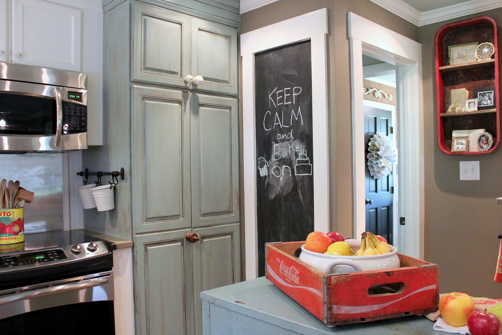 Blue Painted Kitchen Cabinets Kitchen Farmhouse with My Houzz 