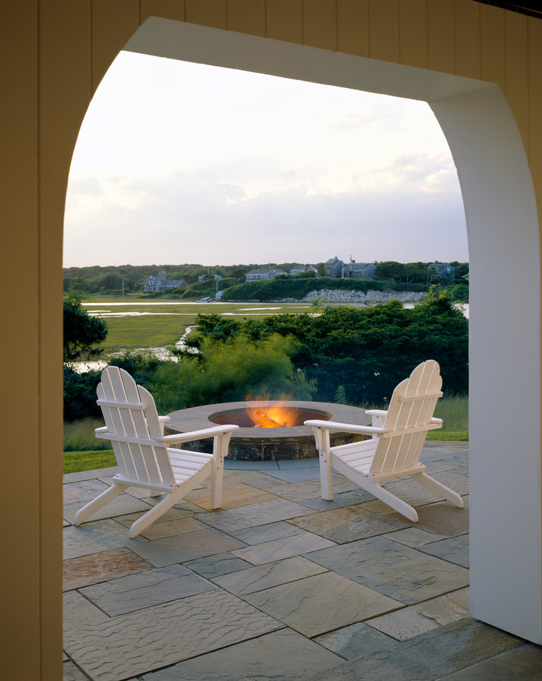 Blue Stone Pavers Patio Traditional with Adirondack Chairs Backyard Doorway
