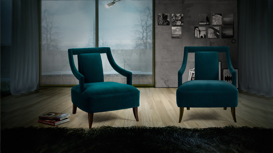 Blue Velvet Armchair Living Room Contemporary with Blue Cotton Velvet Armchair