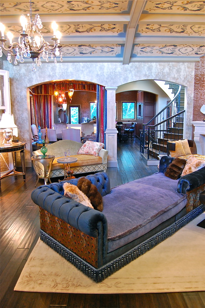 Bohemian Chic Decor Living Room Eclectic with Arched Openings Area Rug