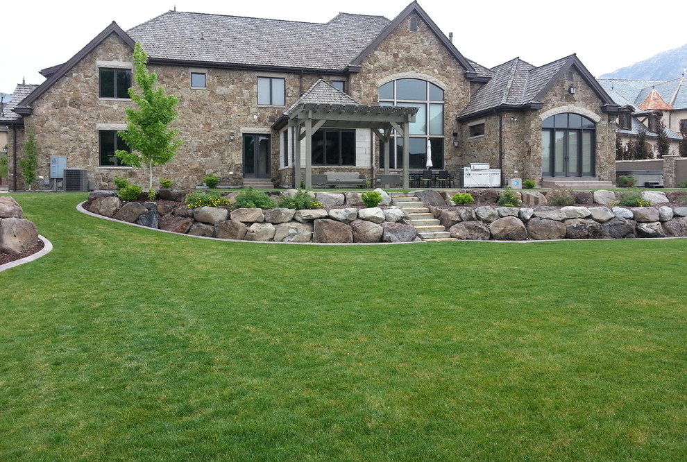 Boulder Retaining Wall Exterior Traditional with Boulder Retaining Wall Granite