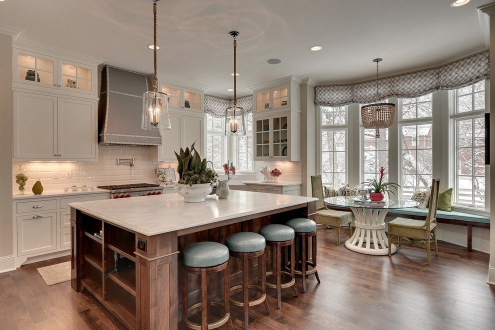 Bow Window Treatments Kitchen Traditional with Barstools Bow Windows Breakfast