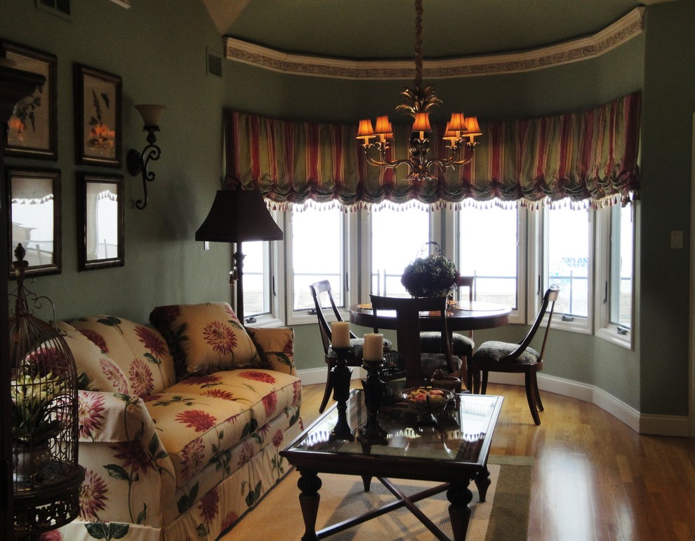 Bow Window Treatments Spaces Traditional with Balloon Valance Bow Window