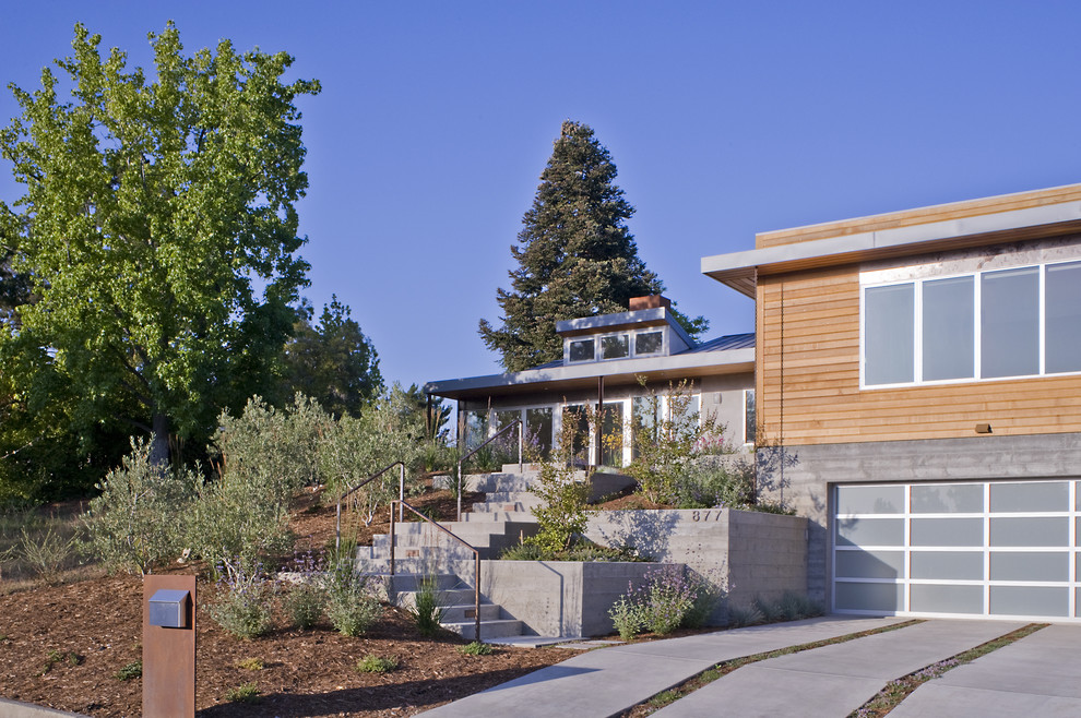 Brick Mailbox Designs Exterior Contemporary with Concrete Wall Dormer Windows
