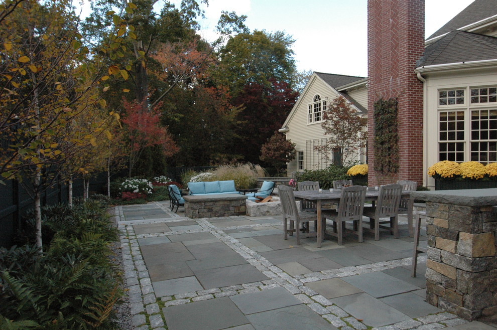 Brick Patio Designs Patio Traditional with Border Plantings Brick Chimney