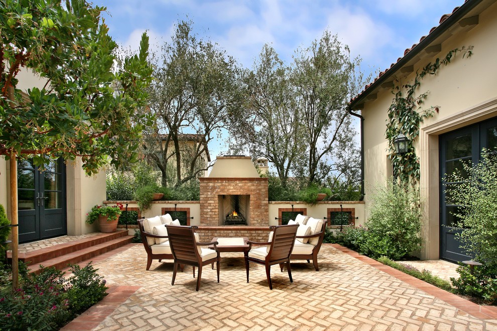 Brick Paver Patterns Patio Mediterranean with Brick Container Plant Courtyard