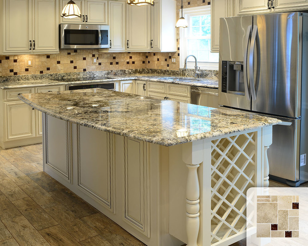 Brown Glass Tile Backsplash Kitchen Traditional with Backsplash Kitchen Tile Backsplash
