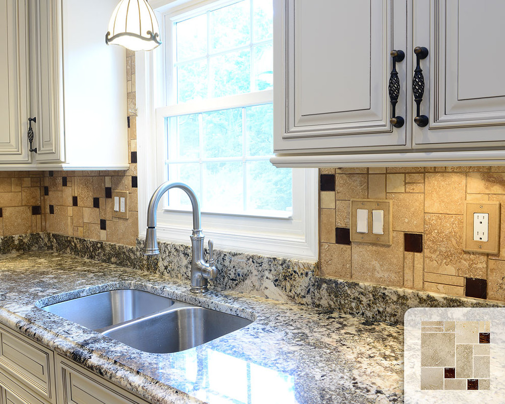 Brown Glass Tile Backsplash Kitchen Transitional with Brown Glass Backsplash Brown