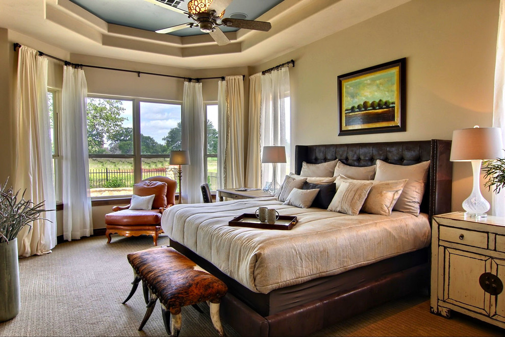 Brown Leather Bed Bedroom Traditional with Brown Leather Bed Chaise