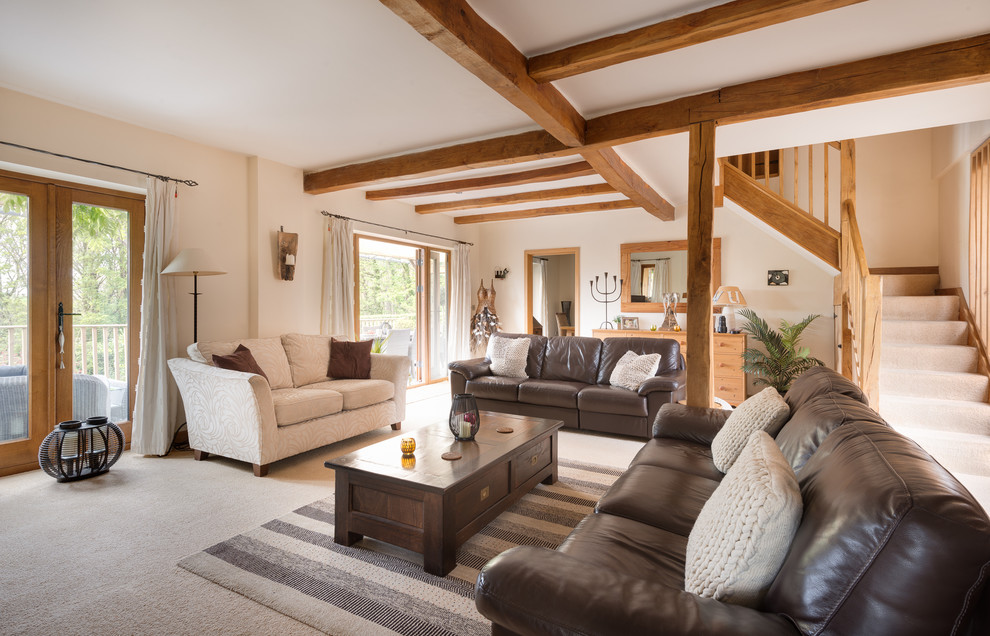 Brown Sofa Living Room Living Room Farmhouse with Beige Sofa Beige Wall