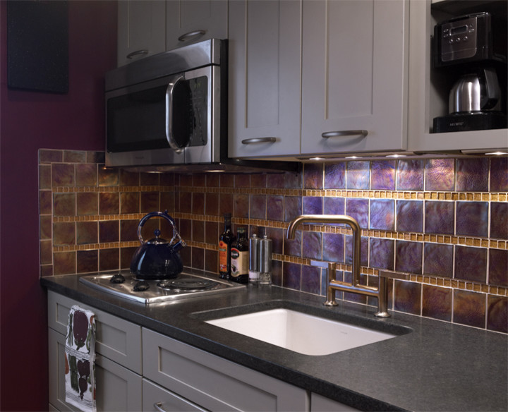 Brushed Brass Faucet Kitchen Eclectic with Apartment Size Kitchen Brushed