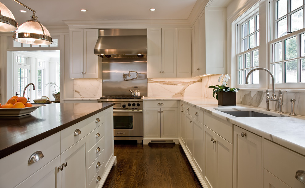 Brushed Nickel Door Knobs Kitchen Traditional with Ceiling Lighting Crown Molding
