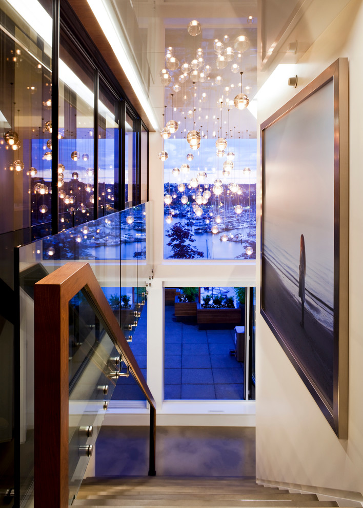 Bubble Light Chandelier Staircase Contemporary with Exquisite Detail Glass Globe