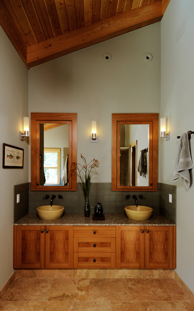 Built in Bathroom Cabinets Bathroom Craftsman with Beam Double Sinks Framed