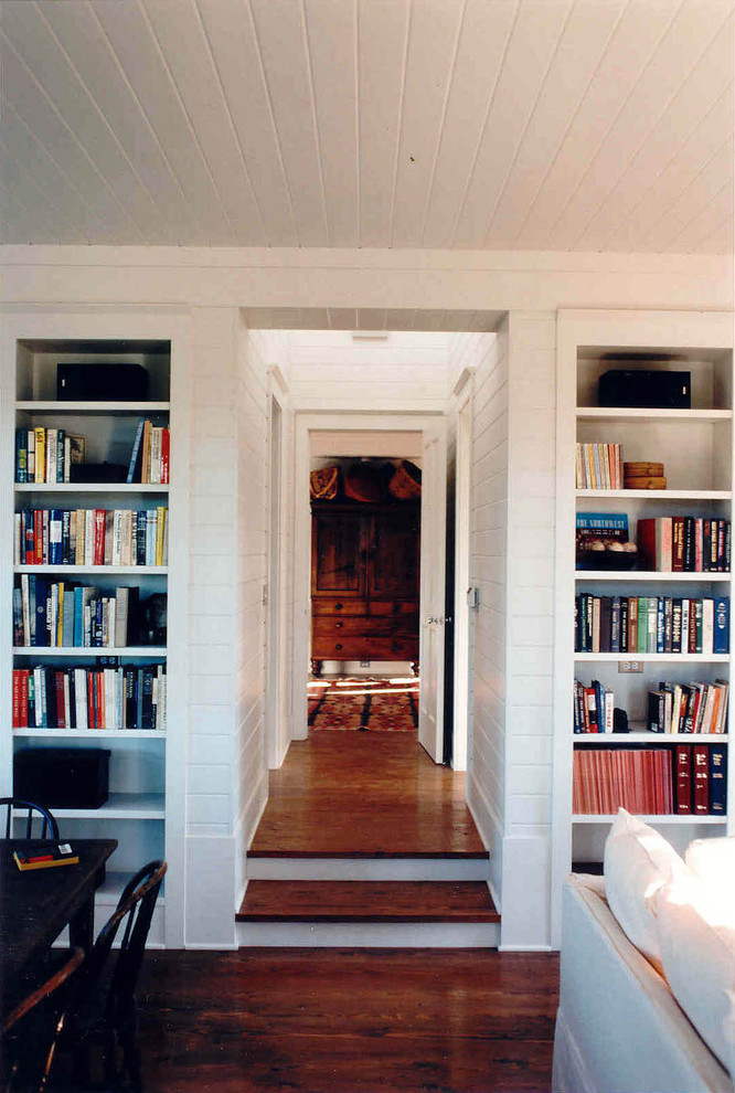 Built in Book Shelves Hall Rustic with Baseboards Bookcase Bookshelves Built