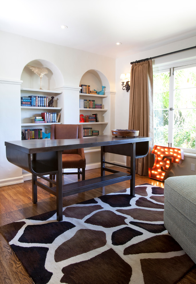Built in Book Shelves Home Office Transitional with Arched Bookshelf Built in Den